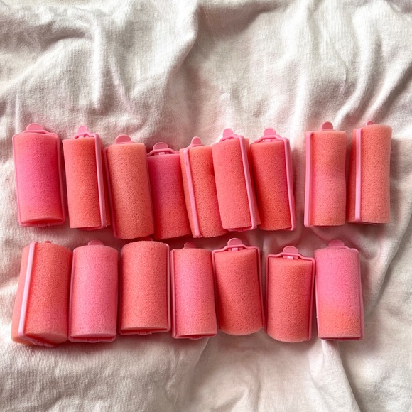 Pink foam hair curler (16 pc) - Picture 1 of 2